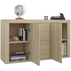 YOUTHUP Buffet Chêne Sonoma 120x36x69 Cm Aggloméré - Brun 8 YOUTHUP Buffet Chêne Sonoma 120x36x69 Cm Aggloméré - Brun -Buffet et enfilade Soldes 28583568 4