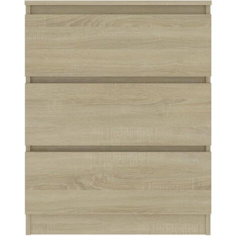 ASUPERMALL Buffet Chene Sonoma 60x35x76 Cm Agglomere 4 ASUPERMALL Buffet Chene Sonoma 60x35x76 Cm Agglomere – Image 4