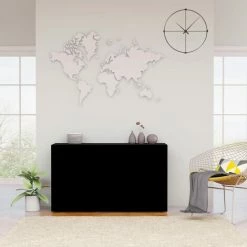 ASUPERMALL Buffet Noir 120x36x69 Cm Agglomere