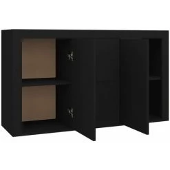 ASUPERMALL Buffet Noir 120x36x69 Cm Agglomere -Buffet et enfilade Soldes 28761621 5