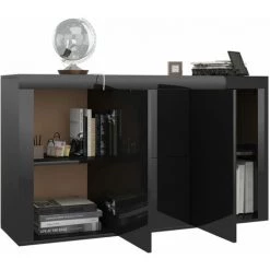 ASUPERMALL Buffet Noir Brillant 120x36x69 Cm Agglomere 8 ASUPERMALL Buffet Noir Brillant 120x36x69 Cm Agglomere -Buffet et enfilade Soldes 28761625 4