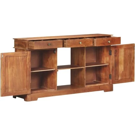 VidaXL Buffet 135x35x75 Cm Bois D'acacia Solide - Brun 2 VidaXL Buffet 135x35x75 Cm Bois D'acacia Solide - Brun – Image 2