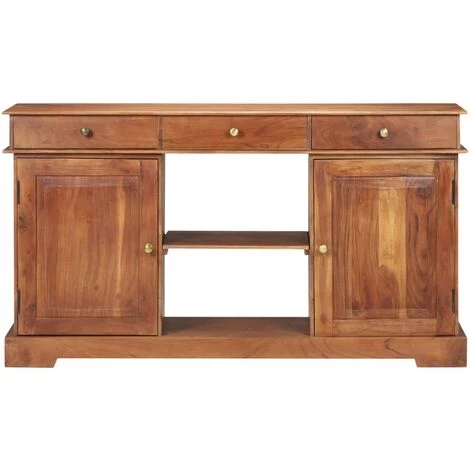 VidaXL Buffet 135x35x75 Cm Bois D'acacia Solide - Brun 3 VidaXL Buffet 135x35x75 Cm Bois D'acacia Solide - Brun – Image 3