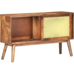 VidaXL Buffet 112x30x65 Cm Bois De Manguier Massif - Brun -Buffet et enfilade Soldes 28965152 3