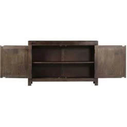 TRUE DEAL Buffet Avec Dessin Sculpté 110x35x70 Cm Bois De Manguier Massif -Buffet et enfilade Soldes 29035071 3