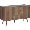 BELIANI Commode Effet Bois Clair 3 Tiroirs 2 Portes - Bois Clair