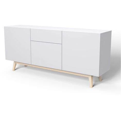 LE QUAI DES AFFAIRES Bahut HOME 3 Portes 1 Tiroir / Blanc/ 180x42x80 Cm 2 LE QUAI DES AFFAIRES Bahut HOME 3 Portes 1 Tiroir / Blanc/ 180x42x80 Cm – Image 2