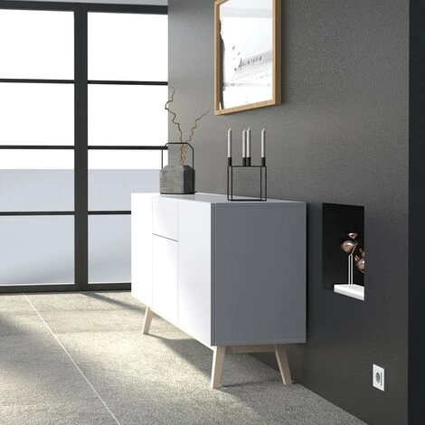 LE QUAI DES AFFAIRES Bahut HOME 3 Portes 1 Tiroir / Blanc/ 180x42x80 Cm 5 LE QUAI DES AFFAIRES Bahut HOME 3 Portes 1 Tiroir / Blanc/ 180x42x80 Cm – Image 5