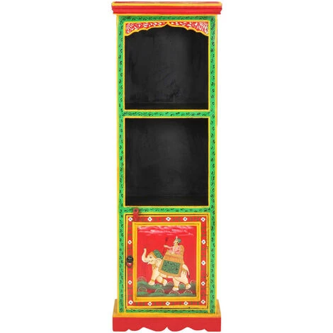 VidaXL Buffet Peint à La Main 40x30x120 Cm Bois De Manguier Solide - Multicolore 3 VidaXL Buffet Peint à La Main 40x30x120 Cm Bois De Manguier Solide - Multicolore – Image 3