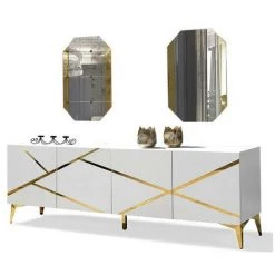 AZURA HOME DESIGN Buffet DIAMOND 4 Portes - Miroir -Buffet et enfilade Soldes 29572254 2