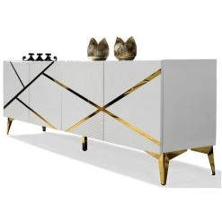 AZURA HOME DESIGN Buffet DIAMOND 4 Portes - Miroir -Buffet et enfilade Soldes 29572254 4