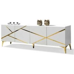 AZURA HOME DESIGN Buffet DIAMOND 4 Portes - Miroir -Buffet et enfilade Soldes 29572254 5