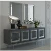 AZURA HOME DESIGN Buffet LUXEMBURG FUME 4 Portes - Miroir