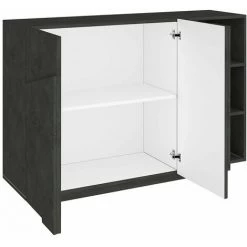 AHD AMAZING HOME DESIGN Buffet De Salon Entrée 2 Portes 3 Compartiments Ouverts Ping Komode Ardesia -Buffet et enfilade Soldes 29644386 4