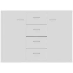 TRUE DEAL Buffet Blanc 88x30x65 Cm Aggloméré 8 TRUE DEAL Buffet Blanc 88x30x65 Cm Aggloméré -Buffet et enfilade Soldes 30019396 4