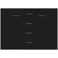 TRUE DEAL Buffet Noir 88x30x65 Cm Aggloméré -Buffet et enfilade Soldes 30019398 4