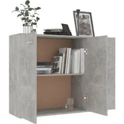 TRUE DEAL Buffet Gris Béton 105x30x75 Cm Aggloméré 8 TRUE DEAL Buffet Gris Béton 105x30x75 Cm Aggloméré -Buffet et enfilade Soldes 30019432 4