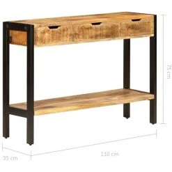 ASUPERMALL Buffet Avec 3 Tiroirs 110x35x75 Cm Bois Massif De Sesham -Buffet et enfilade Soldes 30044636 4