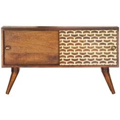 ASUPERMALL Buffet Marron Miel 88x24x50 Cm Bois De Manguier Solide -Buffet et enfilade Soldes 30045880 5