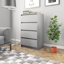 ASUPERMALL Buffet Gris 60x35x98,5 Cm Agglomere