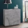 AHD AMAZING HOME DESIGN Buffet Moderne Desin 2 Portes 2 étagères Design Moderne Ping Side S Concrete