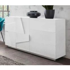 AHD AMAZING HOME DESIGN Buffet Commode 2 Portes 3 Tiroirs Coulissants Moderne Blanc Ping Side M 9 AHD AMAZING HOME DESIGN Buffet Commode 2 Portes 3 Tiroirs Coulissants Moderne Blanc Ping Side M -Buffet et enfilade Soldes 30100969 5