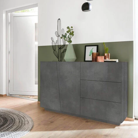 AHD AMAZING HOME DESIGN Buffet Commode Moderne 2 Portes 3 Tiroirs Vega Living Ardesia 1 AHD AMAZING HOME DESIGN Buffet Commode Moderne 2 Portes 3 Tiroirs Vega Living Ardesia