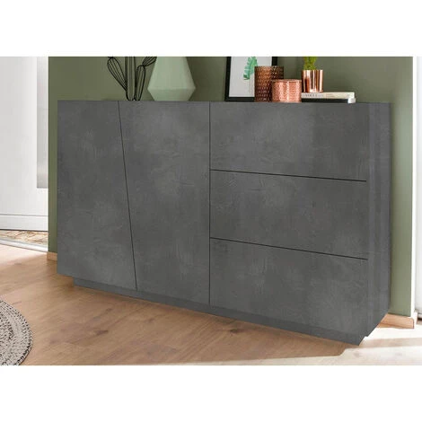 AHD AMAZING HOME DESIGN Buffet Commode Moderne 2 Portes 3 Tiroirs Vega Living Ardesia 5 AHD AMAZING HOME DESIGN Buffet Commode Moderne 2 Portes 3 Tiroirs Vega Living Ardesia – Image 5