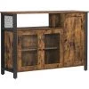 VASAGLE Meuble De Rangement, Buffet, Avec Placard 3 Portes, Pour Salle à Manger, Salon, Cuisine, 110 X 33 X 75 Cm, Style Industriel, Marron Rustique Et Noir Par SONGMICS LSC096B01 - Marron Rustique Et Noir