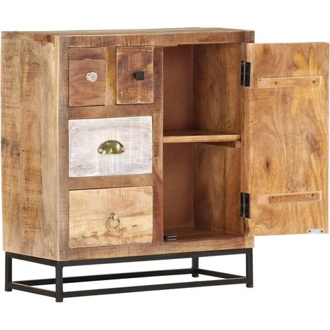 TRUE DEAL Buffet 60x30x70 Cm Bois De Récupération Solide 2 TRUE DEAL Buffet 60x30x70 Cm Bois De Récupération Solide – Image 2