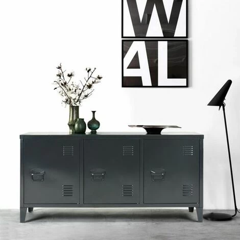 HOMYLIN Buffet Armoire De Rangement Avec Portes Coulissantes Et étagères Réglables, Armoires De Cuisine, Garde-manger 1 HOMYLIN Buffet Armoire De Rangement Avec Portes Coulissantes Et étagères Réglables, Armoires De Cuisine, Garde-manger