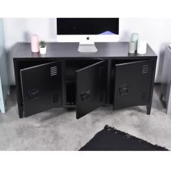 HOMYLIN Buffet Armoire De Rangement Avec Portes Coulissantes Et étagères Réglables, Armoires De Cuisine, Garde-manger 5 HOMYLIN Buffet Armoire De Rangement Avec Portes Coulissantes Et étagères Réglables, Armoires De Cuisine, Garde-manger -Buffet et enfilade Soldes 30235488 2