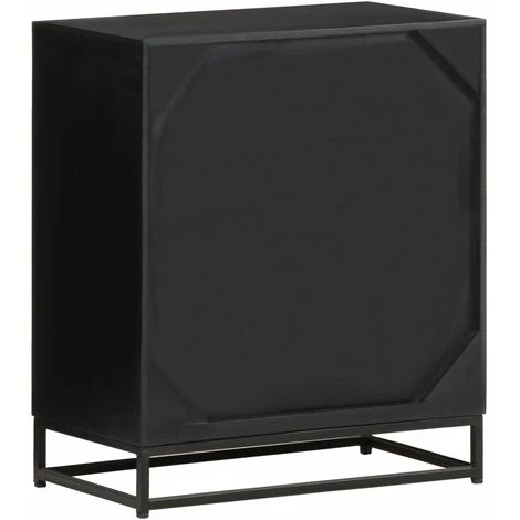 VidaXL Buffet 60x35x70 Cm Bois De Manguier Massif - Noir 4 VidaXL Buffet 60x35x70 Cm Bois De Manguier Massif - Noir – Image 4