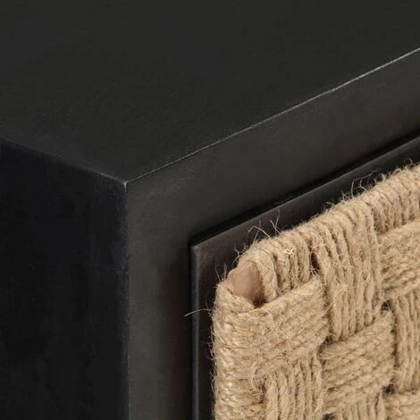 VidaXL Buffet 60x35x70 Cm Bois De Manguier Massif - Noir 5 VidaXL Buffet 60x35x70 Cm Bois De Manguier Massif - Noir – Image 5