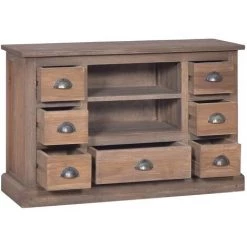 TRUE DEAL Buffet 90x30x58 Cm Bois De Teck Massif -Buffet et enfilade Soldes 30362028 3