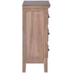 TRUE DEAL Buffet Avec 3 Tiroirs 60x30x75 Cm Bois De Teck Massif -Buffet et enfilade Soldes 30362030 4