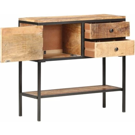TRUE DEAL Buffet 85x30x80 Cm Bois De Manguier Brut 2 TRUE DEAL Buffet 85x30x80 Cm Bois De Manguier Brut – Image 2