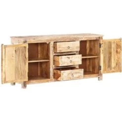 TRUE DEAL Buffet 151x40x75 Cm Bois D'acacia Brut -Buffet et enfilade Soldes 30364662 3