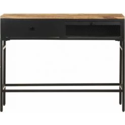TRUE DEAL Buffet 100x35x77 Cm Bois De Manguier Massif Brut -Buffet et enfilade Soldes 30365138 3