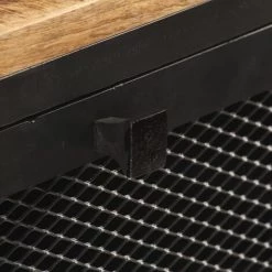 TRUE DEAL Buffet 100x35x77 Cm Bois De Manguier Massif Brut -Buffet et enfilade Soldes 30365138 5