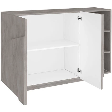 AHD AMAZING HOME DESIGN Buffet De Salon Entrée 2 Portes 3 Compartiments Ouverts Ping Komode Concrete 4 AHD AMAZING HOME DESIGN Buffet De Salon Entrée 2 Portes 3 Compartiments Ouverts Ping Komode Concrete – Image 4