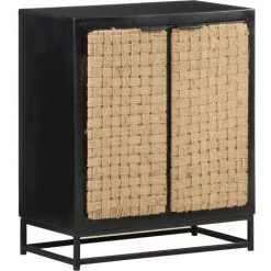 VidaXL Buffet 60x35x70 Cm Bois De Manguier Massif - Noir