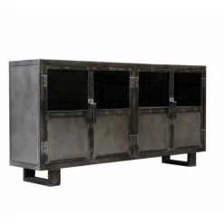 LE DéPôT BAILLEUL Buffet Métal Noir Jodhpur 4 Portes - Noir - Noir Avec Nuances