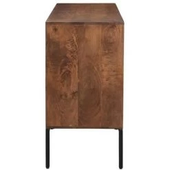 MILIBOO Buffet 3 Portes En Manguier Massif Et Métal ONDA - Noyer -Buffet et enfilade Soldes 31928375 4