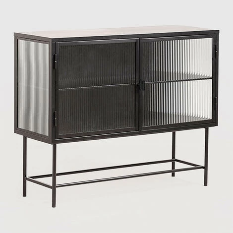 Buffet En Métal Et Verre Vertal SKLUM Acier - Noir 1 Buffet En Métal Et Verre Vertal SKLUM Acier - Noir