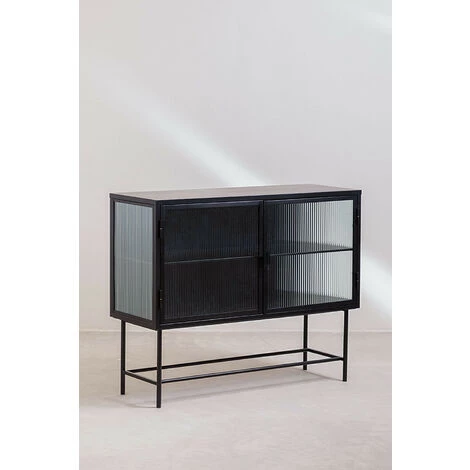 Buffet En Métal Et Verre Vertal SKLUM Acier - Noir 3 Buffet En Métal Et Verre Vertal SKLUM Acier - Noir – Image 3