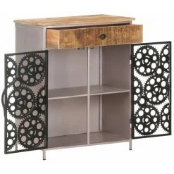 VidaXL Buffet 60x35x75 Cm Bois De Manguier Brut Et Fer - Brun 8 VidaXL Buffet 60x35x75 Cm Bois De Manguier Brut Et Fer - Brun -Buffet et enfilade Soldes 32110078 4