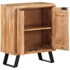 VidaXL Buffet 60x36x76 Cm Bois D'acacia Solide Avec Bord Naturel - Brun 7 VidaXL Buffet 60x36x76 Cm Bois D'acacia Solide Avec Bord Naturel - Brun -Buffet et enfilade Soldes 32392856 3
