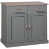 ALTOBUY MELINA - Buffet 2 Portes 2 Tiroirs Coloris Gris - Gris