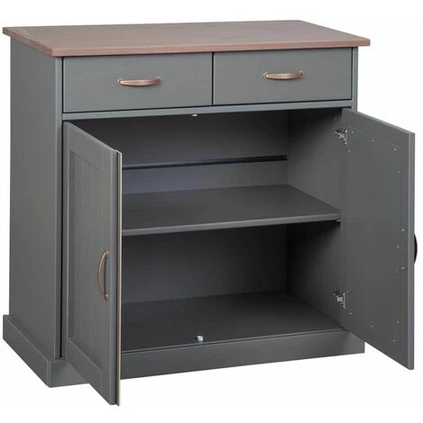ALTOBUY MELINA - Buffet 2 Portes 2 Tiroirs Coloris Gris - Gris 3 ALTOBUY MELINA - Buffet 2 Portes 2 Tiroirs Coloris Gris - Gris – Image 3